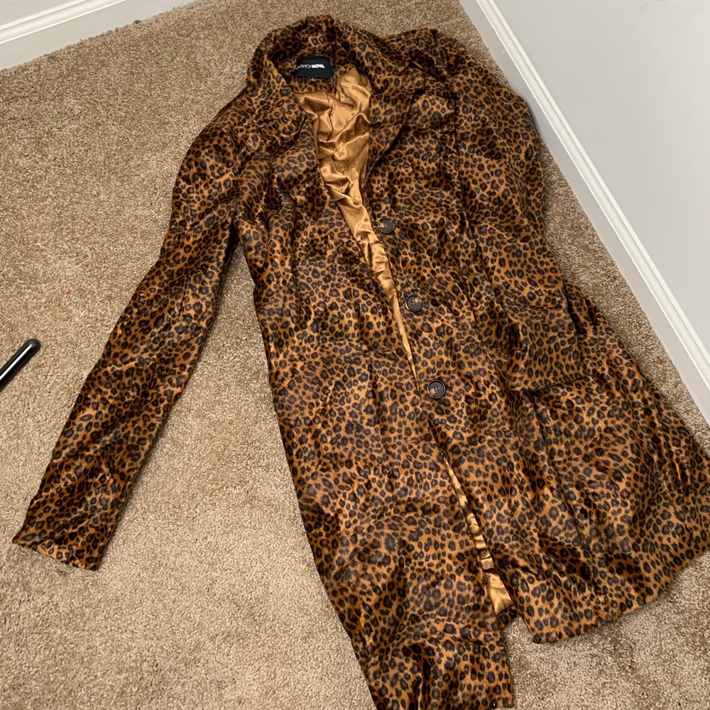 Cheetah print long jacket